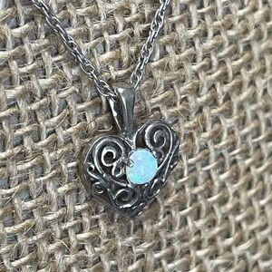 Opal And Sterling Vintage Necklace